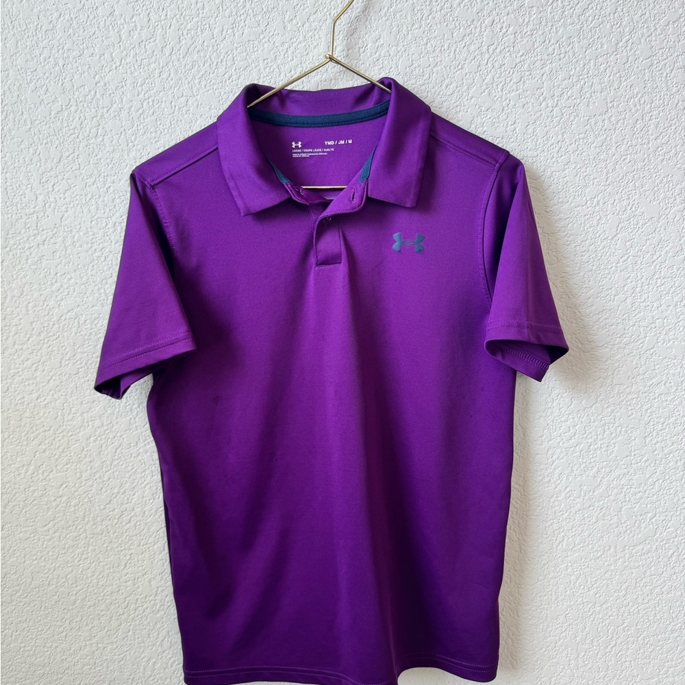 Under Armour Youth Purple Polo Shirt (M)